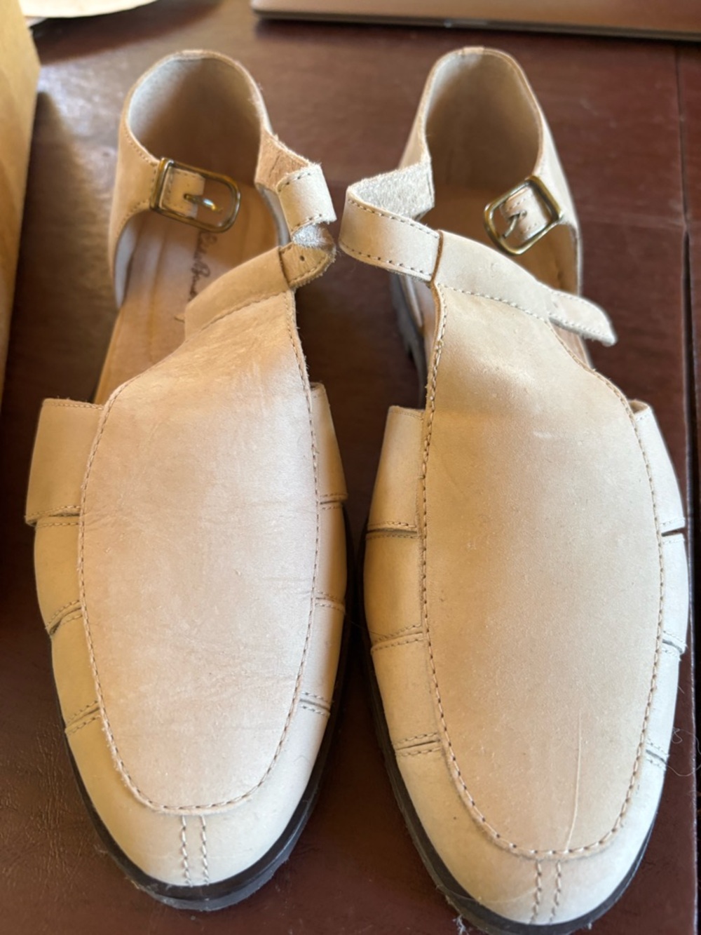 Eddie Bauer NWT sand suede Nubuck Fisherman Espadrille original box